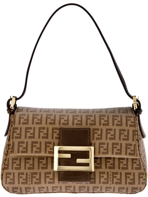 fendi brown logo bag
